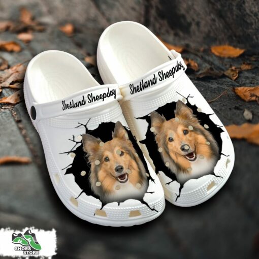 Shetland Sheepdog Custom Name Crocs Shoes, Love Dog Crocs