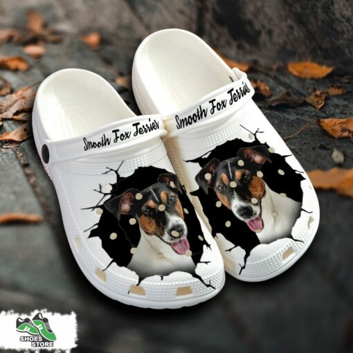 Smooth Fox Terrier Custom Name Crocs Shoes, Love Dog Crocs