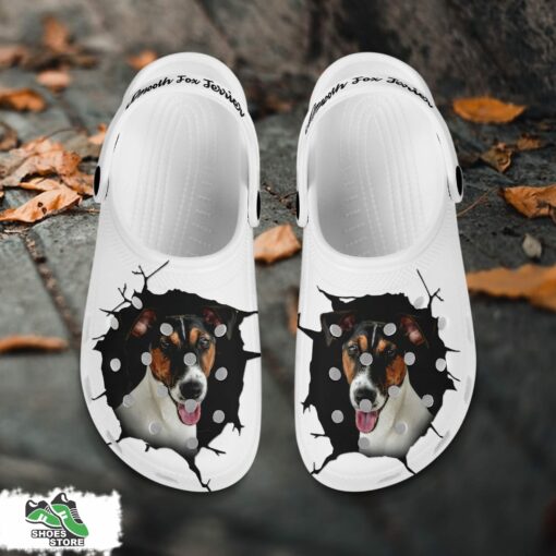 Smooth Fox Terrier Custom Name Crocs Shoes, Love Dog Crocs