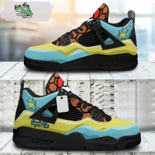 Squirtle Jordan 4 Sneakers, Gift Shoes for Anime Fan