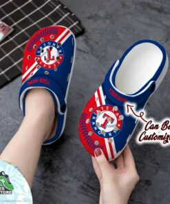 texas rangers personalized baseball logo team clog baseball crocs shoes 73 x27fh8