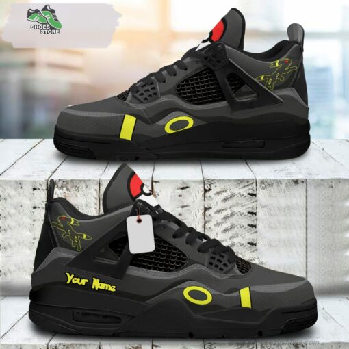 Umbreon Jordan 4 Sneakers, Gift Shoes for Anime Fan