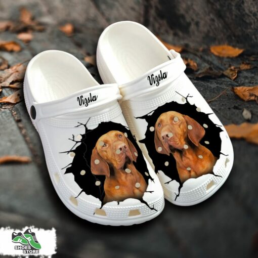 Vizsla Custom Name Crocs Shoes, Love Dog Crocs