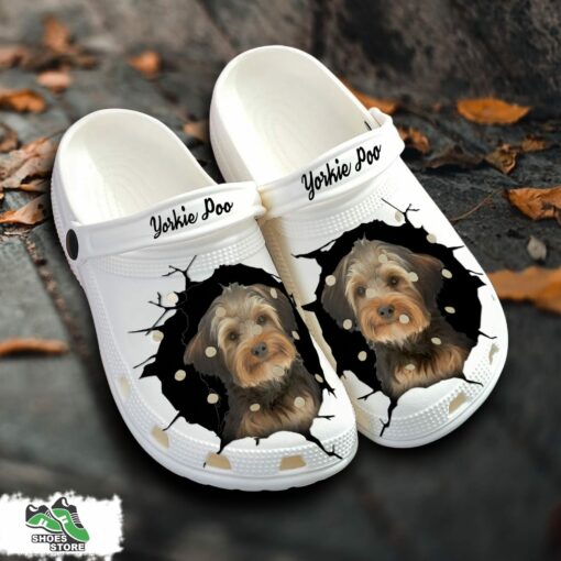 Yorkie Poo Custom Name Crocs Shoes, Love Dog Crocs