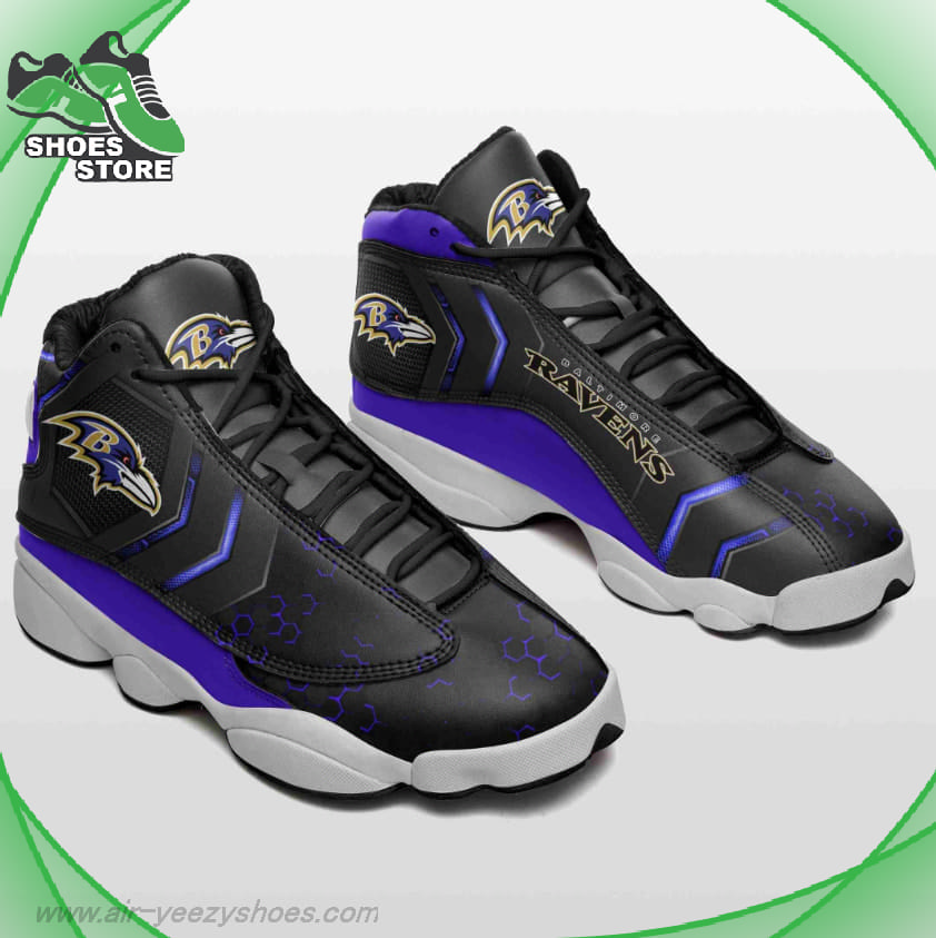 Baltimore Ravens Mesh Design Air Jordan  Sneakers