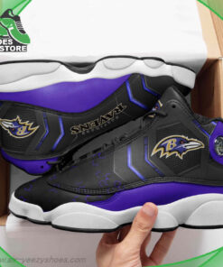 Baltimore Ravens Mesh Design Air Jordan 13 Sneakers