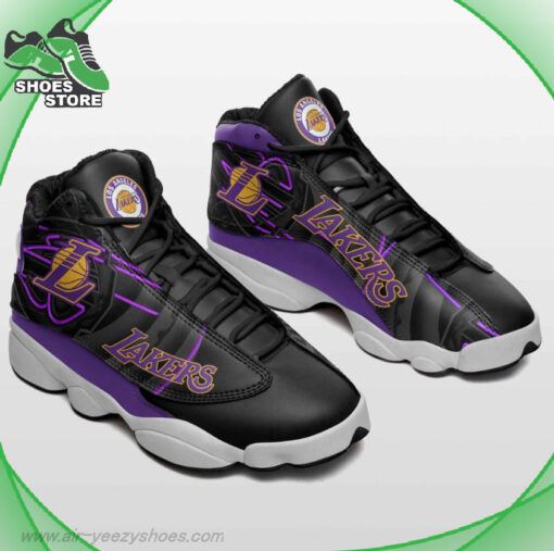 Los Angeles Lakers Mesh Design Air Jordan 13 Sneakers