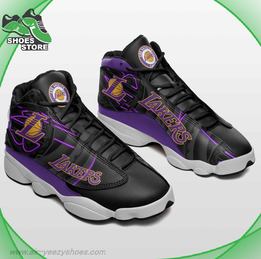 Los Angeles Lakers Mesh Design Air Jordan  Sneakers