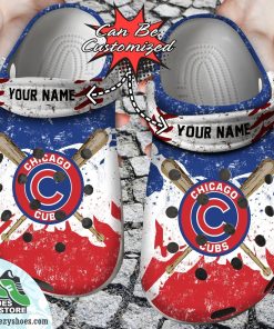 chicago cubs personalized watercolor new clog shoes baseball crocs 1 aew04s