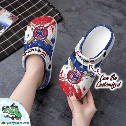 Chicago Cubs Personalized Watercolor New Clog Shoes, Baseball Crocs