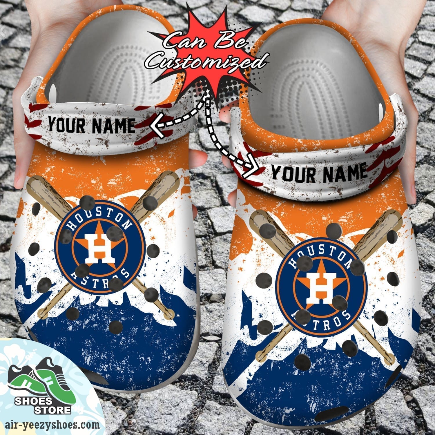 Houston Astros Personalized Watercolor New Clog Shoes, Baseball Crocs
