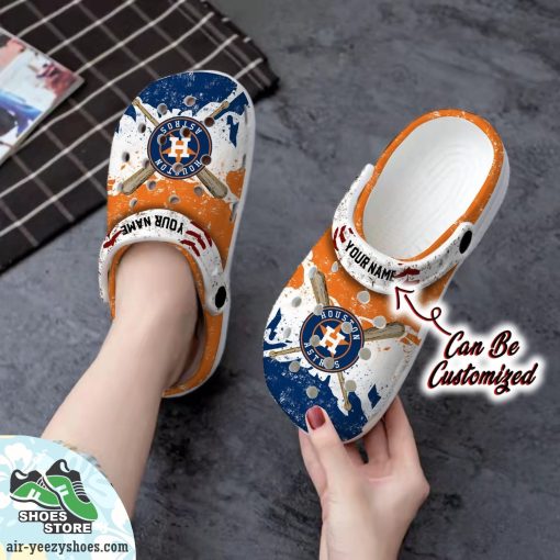 Houston Astros Personalized Watercolor New Clog Shoes, Baseball Crocs
