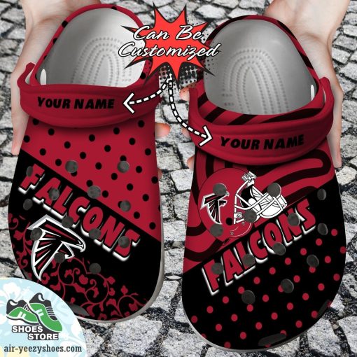 Personalized Atlanta Falcons Polka Dots Colors Clog Shoes, Football Crocs