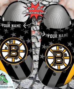 personalized boston bruins star flag clog shoes hockey crocs 1 zckgrm