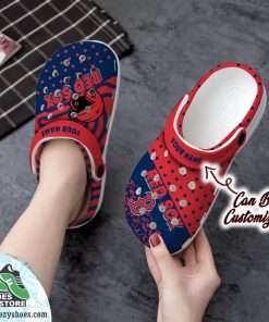 personalized boston red sox team polka dots colors clog shoes baseball crocs 2 ujktpc