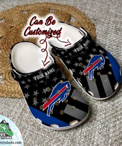 Personalized Buffalo Bills Star Flag Clog Shoes, Football Crocs