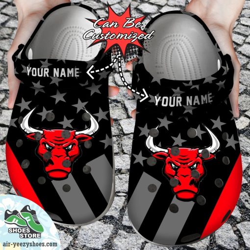 Personalized Chicago Bulls Star Flag Clog Shoes, Basketball Crocs