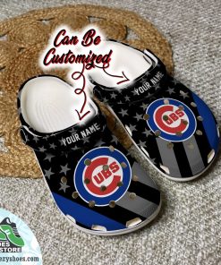 Personalized Chicago Cubs Star Flag Clog Shoes, Baseball Crocs