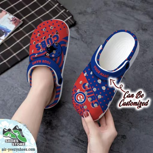 Personalized Chicago Cubs Team Polka Dots Colors Clog Shoes, Baseball Crocs