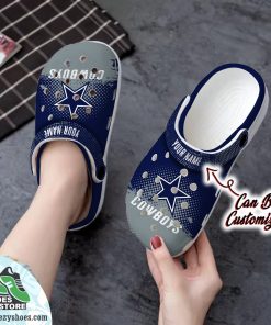Personalized Dallas Cowboys Half Tone Drip Flannel Clog Shoes, Football Crocs
