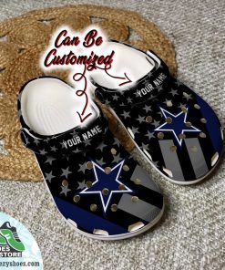 Personalized Dallas Cowboys Star Flag Clog Shoes, Football Crocs