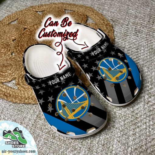Personalized Golden State Warriors Star Flag Clog Shoes, Basketball Crocs