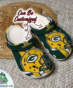Personalized Green Bay Packers Team Helmets Clog Shoes, Football Crocs