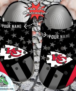 Personalized Kansas City Chiefs Star Flag Clog Shoes, Football Crocs