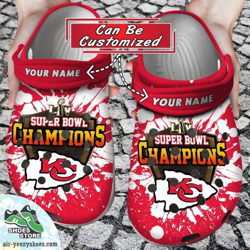 Personalized Kansas City Chiefs Super Bowl LII Clogs Shoes, Football Crocs