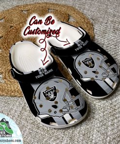 Personalized Las Vegas Raiders Team Helmets Clog Shoes, Football Crocs