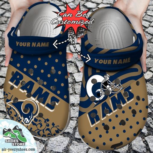 Personalized  Los Angeles Rams Polka Dots Colors Clog Shoes, Football Crocs