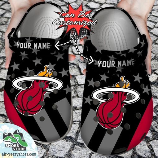 Personalized Miami Heat Star Flag Clog Shoes, Basketball Crocs