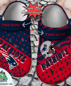 Personalized New England Patriots Polka Dots Colors Clog Shoes, Football Crocs