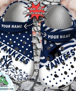 Personalized New York Yankees Team Polka Dots Colors Clog Shoes, Baseball Crocs