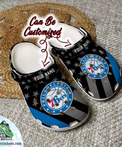Personalized Philadelphia 76ers Star Flag Clog Shoes, Basketball Crocs