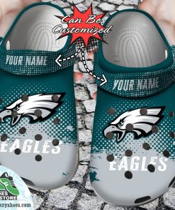 Personalized Philadelphia Ealges Half Tone Drip Flannel Clog Shoes, Football Crocs