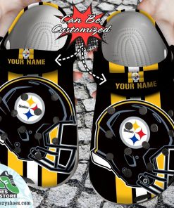 Personalized Pittsburgh Steelers Team Helmets Clog Shoes, Football Crocs