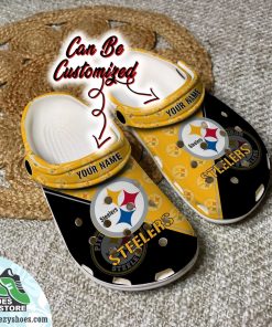 Personalized Pittsburgh Steelers Team Pattern Clog Shoes, Football Crocs