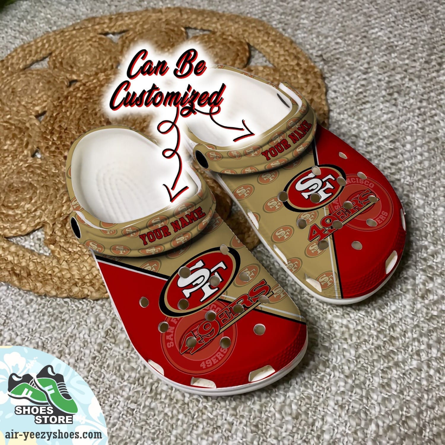 Personalized San Francisco 49ers Team Pattern Clog Shoes, Football Crocs