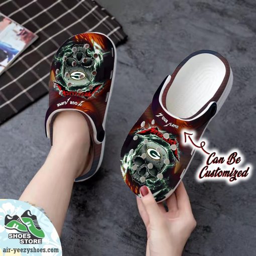 Personalized Skull Lightning Metallica Clog Shoes, Green Bay Packersl Crocs