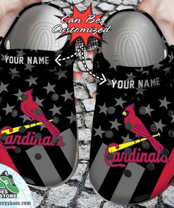 Personalized St. Louis Cardinals Star Flag Clog Shoes, Baseball Crocs