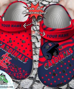 Personalized St. Louis Cardinals Team Polka Dots Colors Clog Shoes, Baseball Crocs