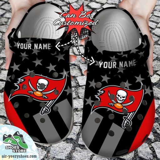 Personalized Tampa Bay Buccaneers Star Flag Clog Shoes, Football Crocs
