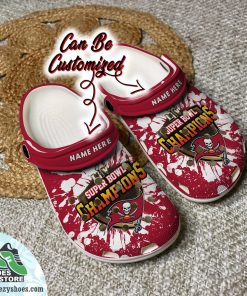 Personalized Tampa Bay Buccaneers Super Bowl LII Clogs Shoes, Football Crocs