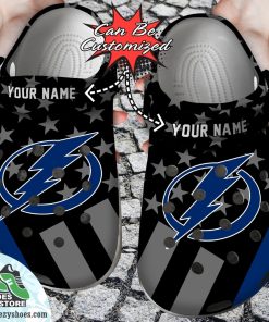 Personalized Tampa Bay Lightning Star Flag Clog Shoes, Hockey Crocs