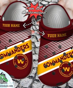 Personalized Washington Commanders Logo Football Clog Shoes, Football Crocs