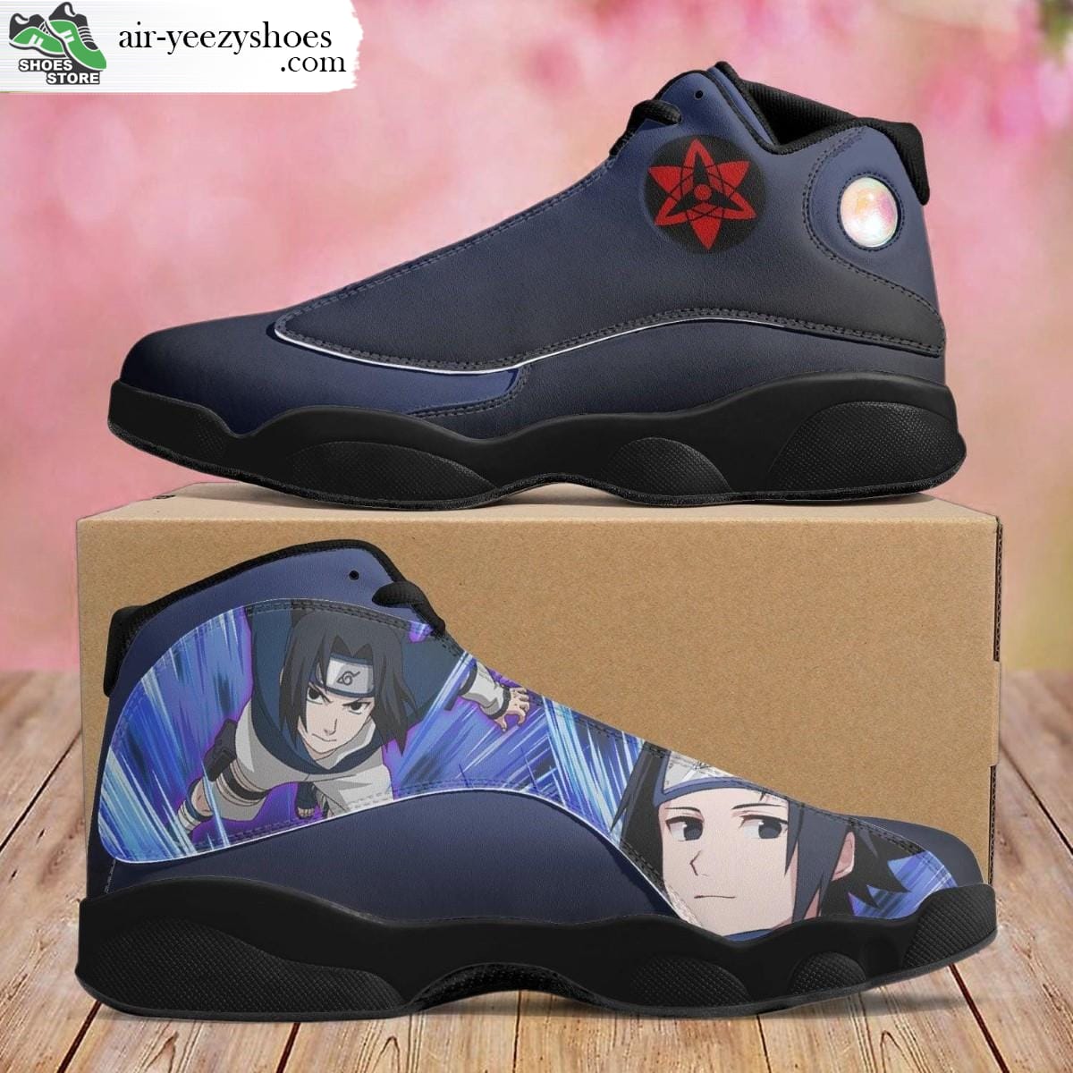 Sasuke Uchiha Jordan 13 Shoes, Naruto Gift for Fan