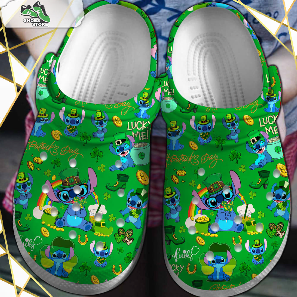 Stitch Cartoon Saint Patrick's Day Crocs Shoes