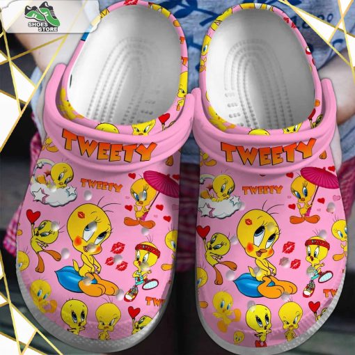 Tweety Cartoon Pink Crocs Shoes