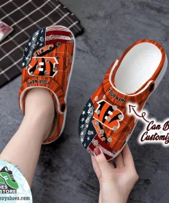 US Flag Cincinnati Bengals New Crocs Clog Shoes, Football Crocs